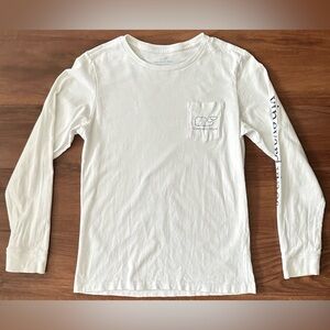 Vineyard Vines Kids Classic White Long Sleeve Tee, Medium